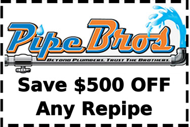 Save $500 off any whole house repipe coupon